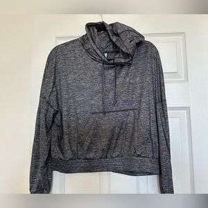 Fabletics Gray Hooded cropped workout top